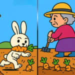 IQ-test: hitta 3 skillnader i bilden av mormor i köksträdgården